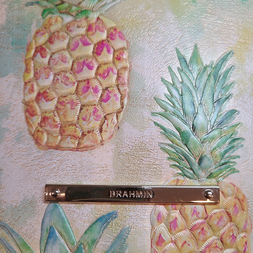 Brahmin Bowie Mod in Multi Pompano Pineapple Satchel Shoulder bag Pristine - Picture 2 of 10